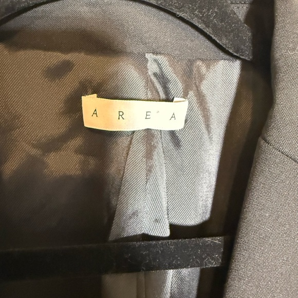 AREA drapped Black Cropped Blazer with Crystal Trim - Picture 8 of 12